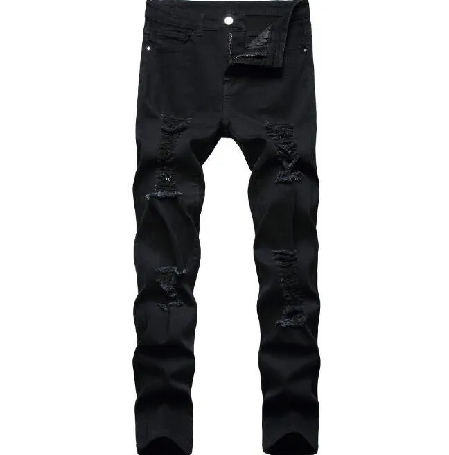 Men's Slim Fit Ripped Distressed Stretch Jeans Pants