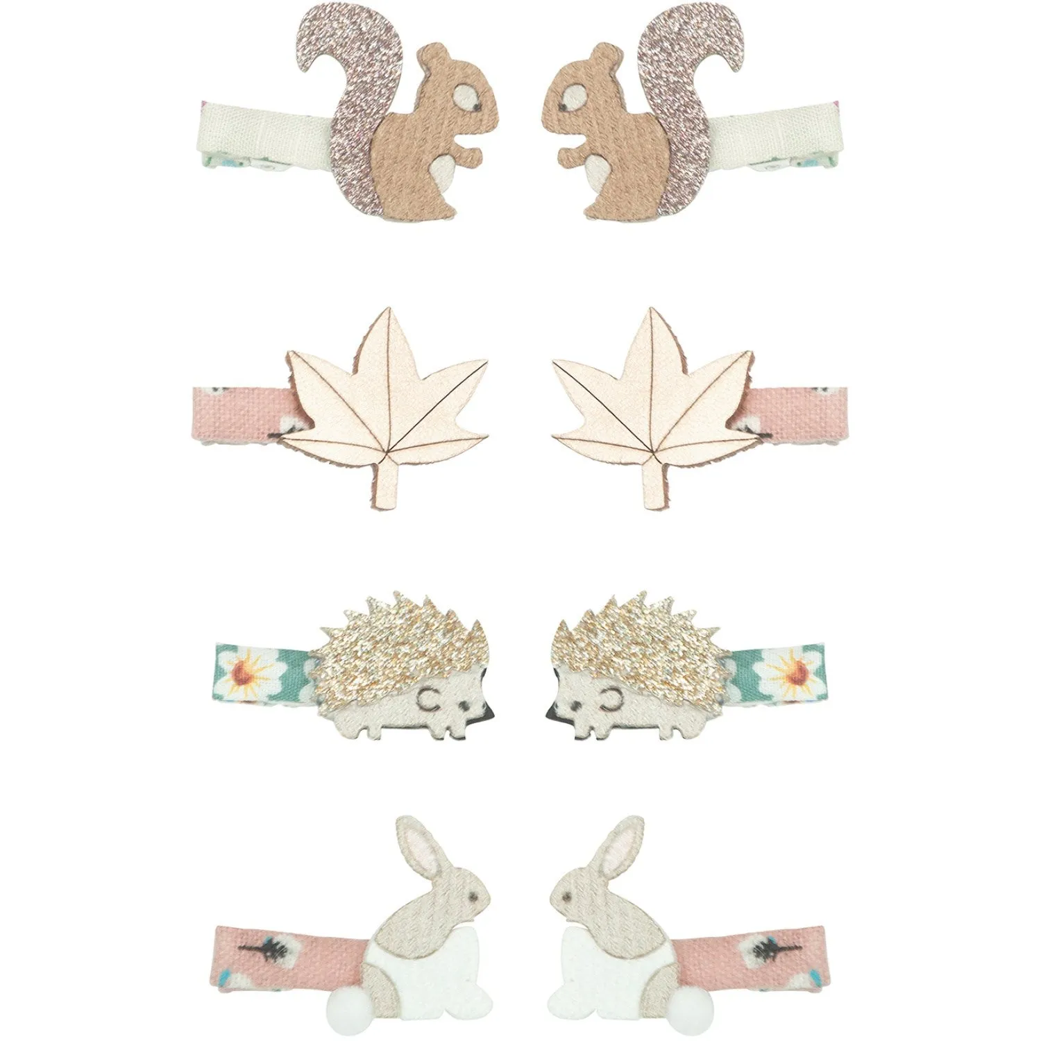 Mimi & Lula 8 Hair Clips - Mini Woodland Friends Homestead