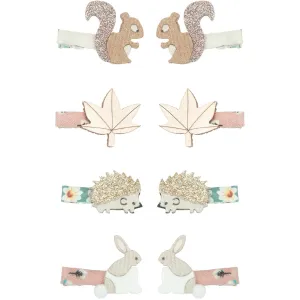 Mimi & Lula 8 Hair Clips - Mini Woodland Friends Homestead