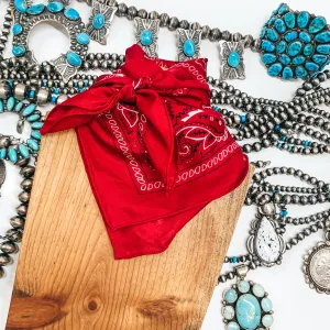 Mini Bandana Silk Wild Rag in Red