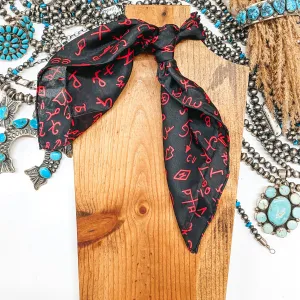 Mini Branded Silk Wild Rag in Black
