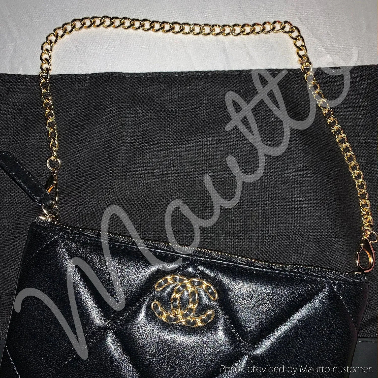 Mini Classic Curb Chain with Diamond Cut Accents, Gold-tone Finish - 1/4 inch (7mm) Wide Luxury Chain Strap - Handle to Crossbody Lengths