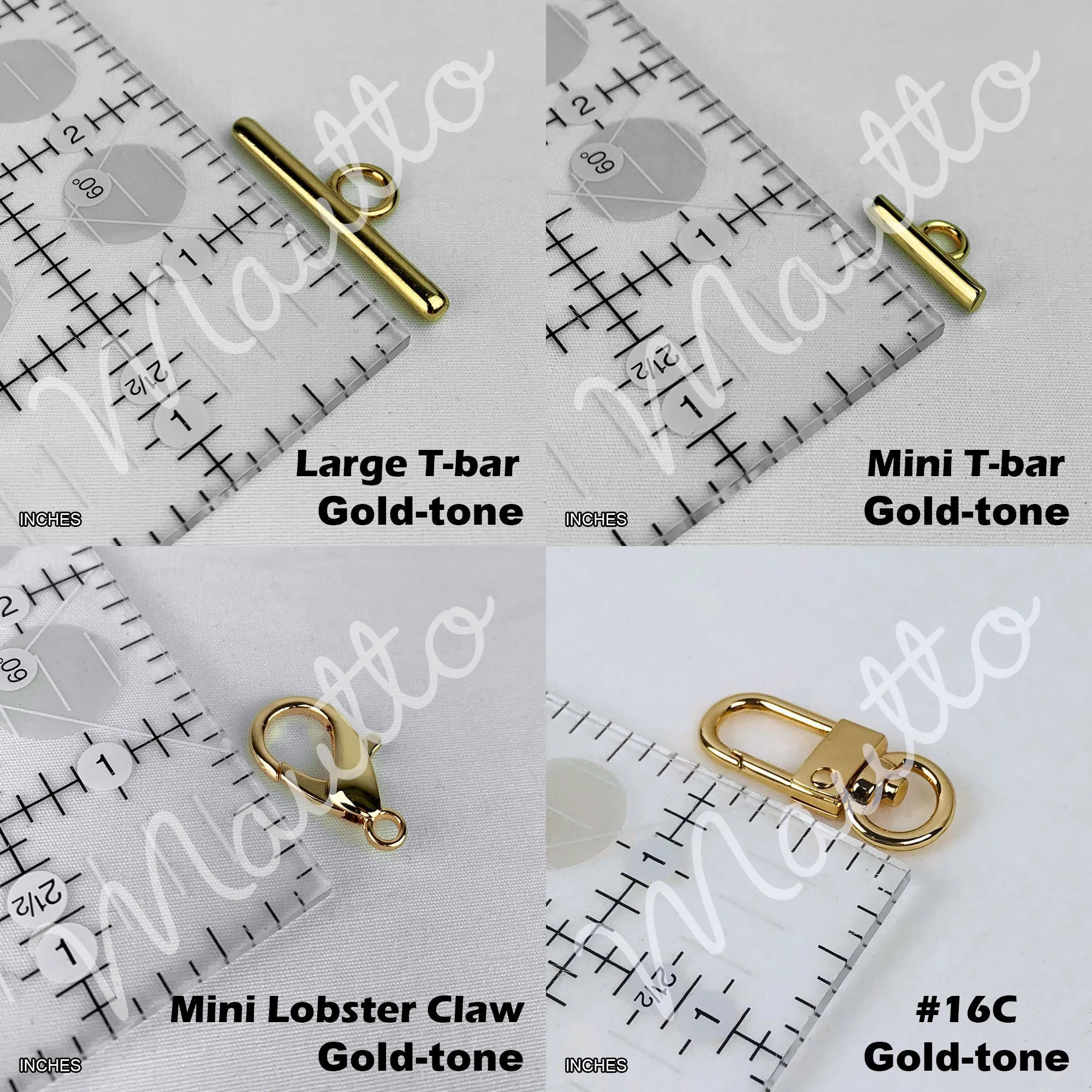 Mini Classic Curb Chain with Diamond Cut Accents, Gold-tone Finish - Black Leather Woven Through - 1/4 inch (7mm) Wide Luxury Strap