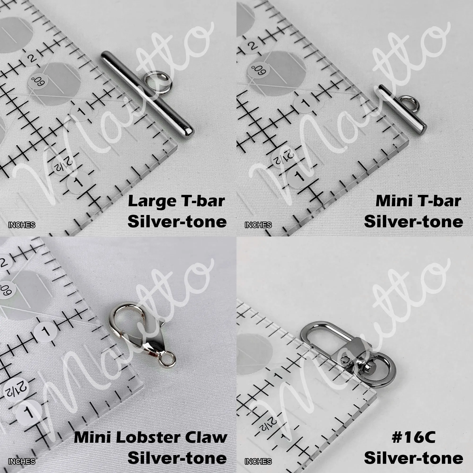 Mini Classic Curb Chain with Diamond Cut Accents, Silver-tone Finish - Black Leather Woven Through - 1/4 inch (7mm) Wide Luxury Strap
