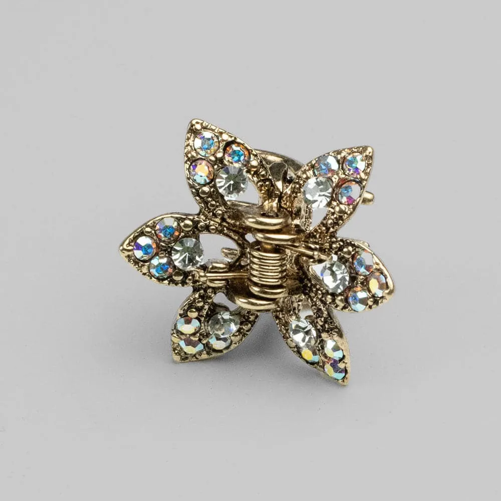 Mini Crystal Maple Leaf Hair Claw Clip