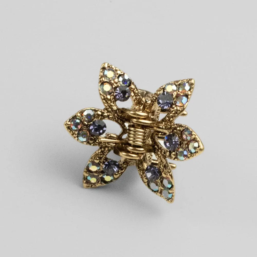Mini Crystal Maple Leaf Hair Claw Clip