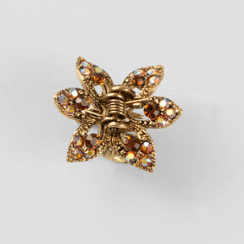 Mini Crystal Maple Leaf Hair Claw Clip