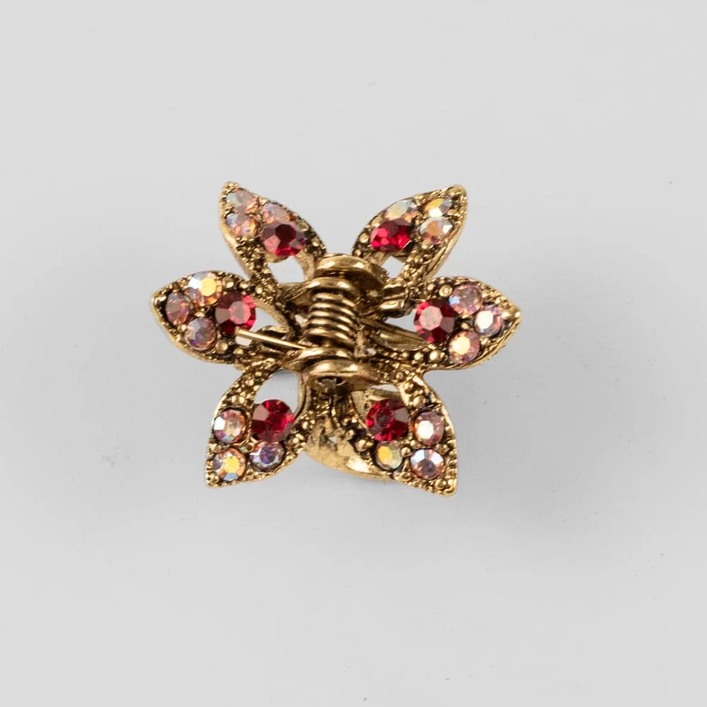 Mini Crystal Maple Leaf Hair Claw Clip