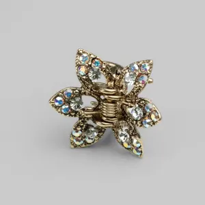 Mini Crystal Maple Leaf Hair Claw Clip