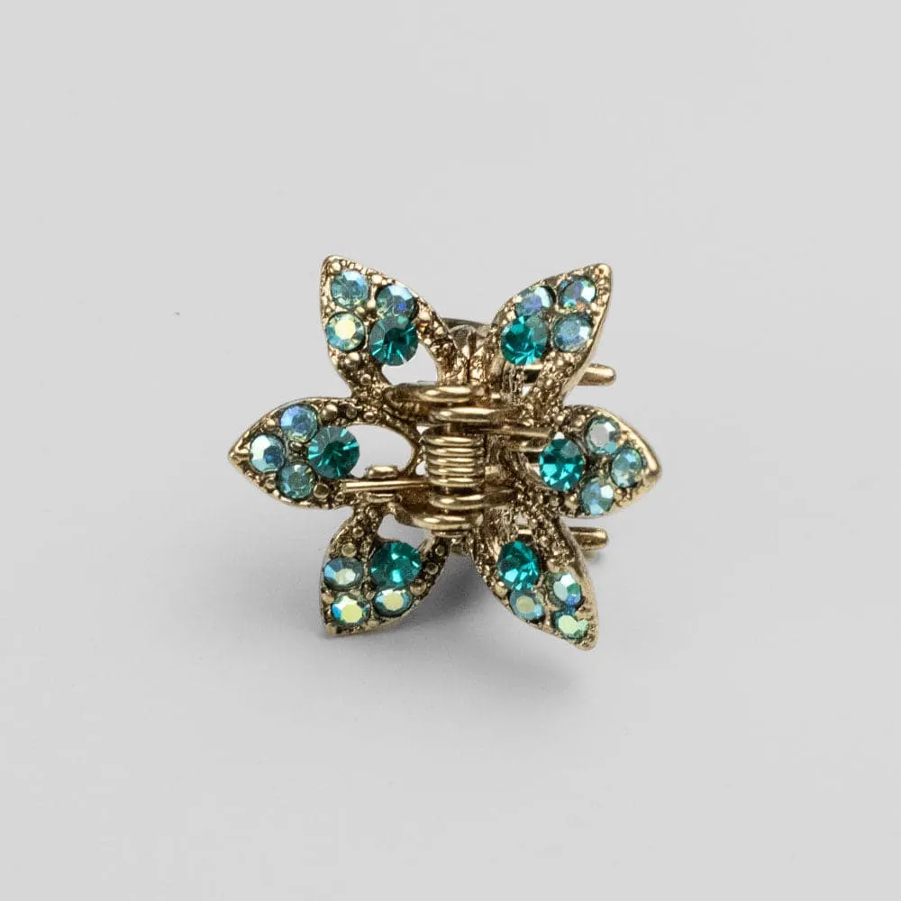 Mini Crystal Maple Leaf Hair Claw Clip