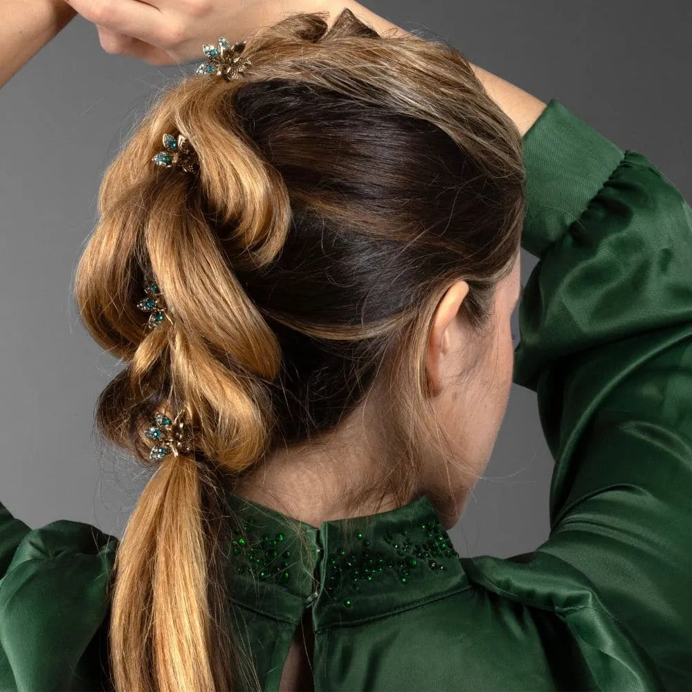 Mini Crystal Maple Leaf Hair Claw Clip