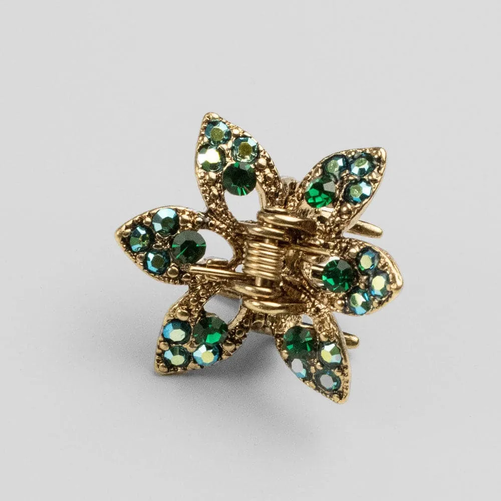 Mini Crystal Maple Leaf Hair Claw Clip