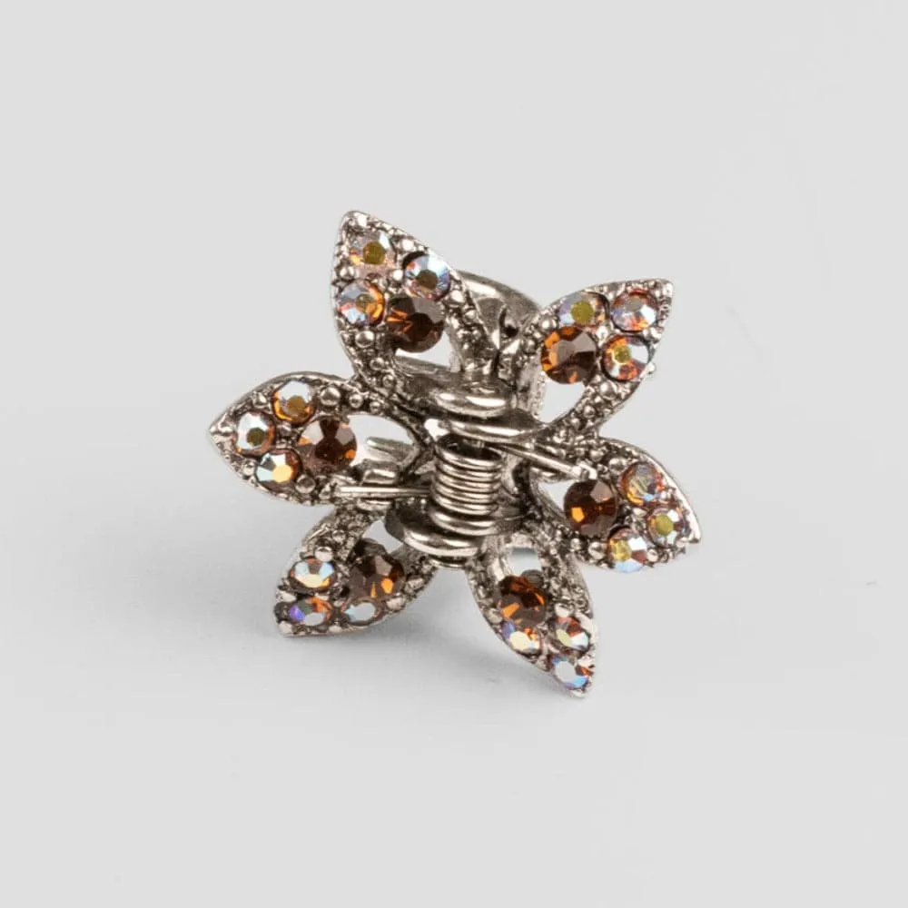 Mini Crystal Maple Leaf Hair Claw Clip