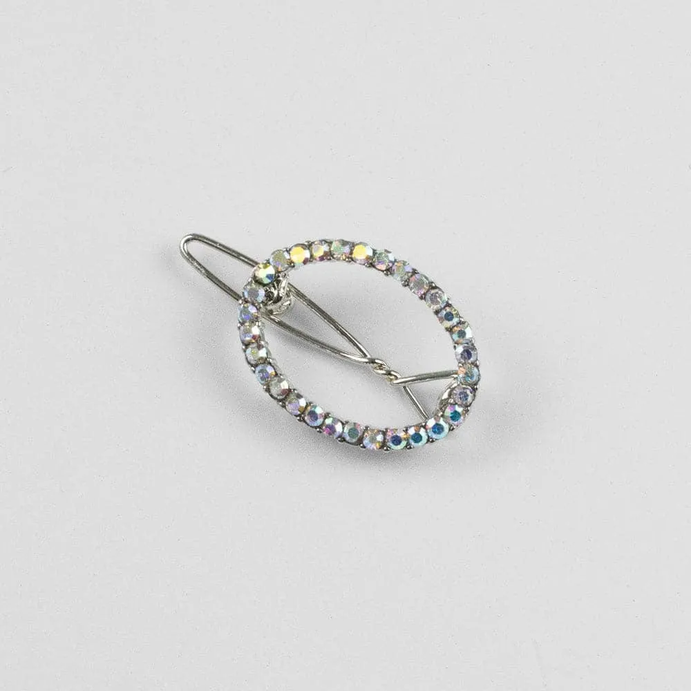 Mini Crystal Oval Hair Clip