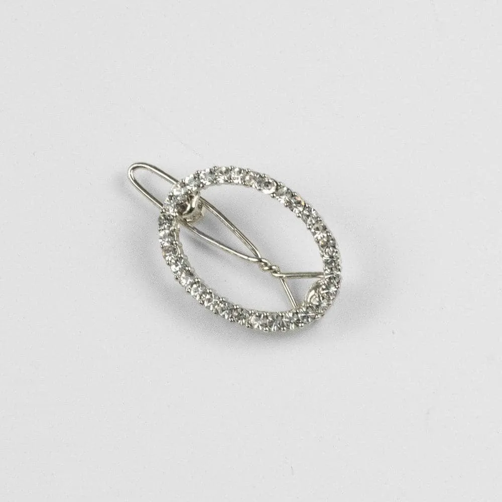 Mini Crystal Oval Hair Clip