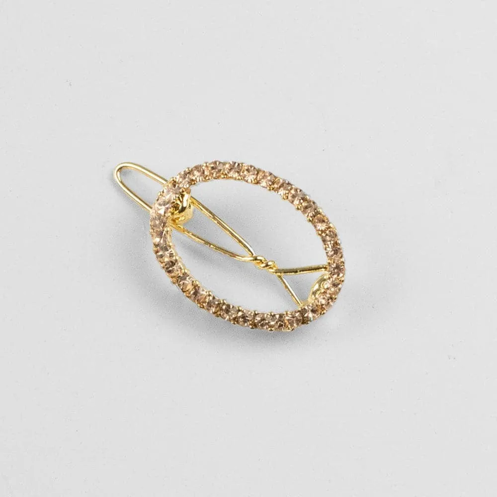 Mini Crystal Oval Hair Clip