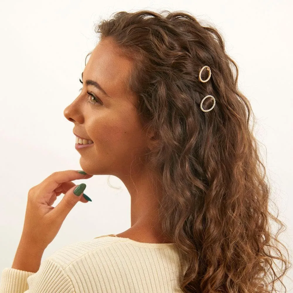 Mini Crystal Oval Hair Clip