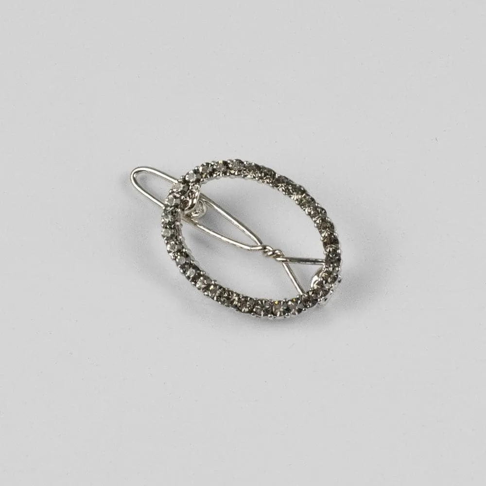 Mini Crystal Oval Hair Clip