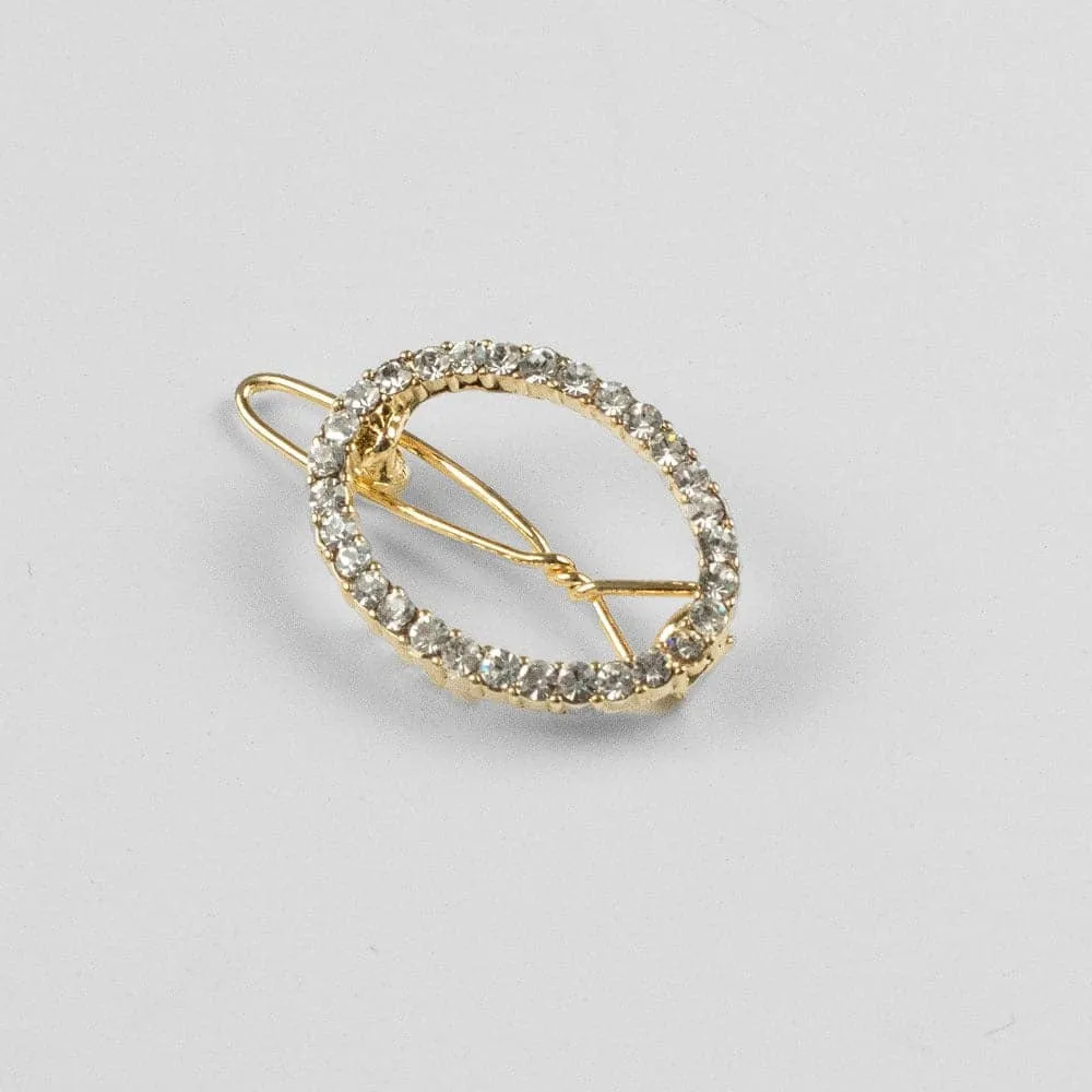 Mini Crystal Oval Hair Clip