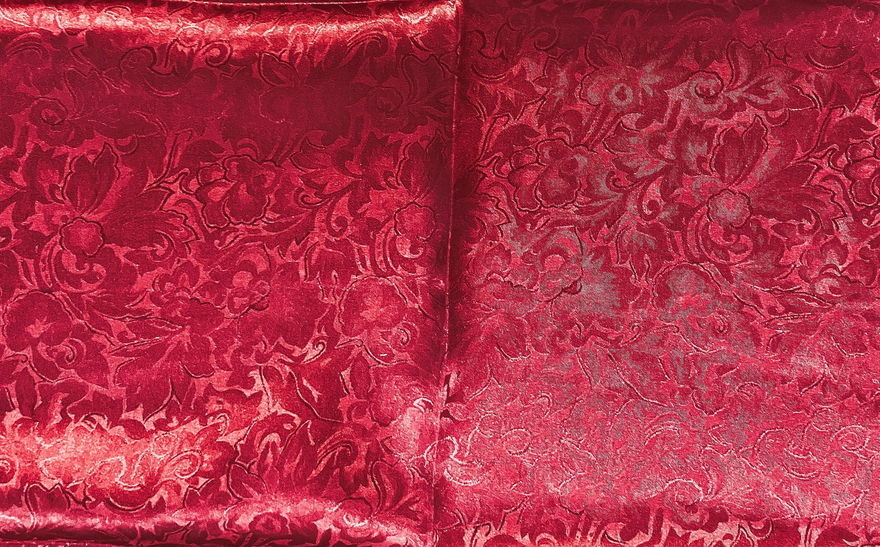 Mini Jacquard Silk Wild Rag in Red