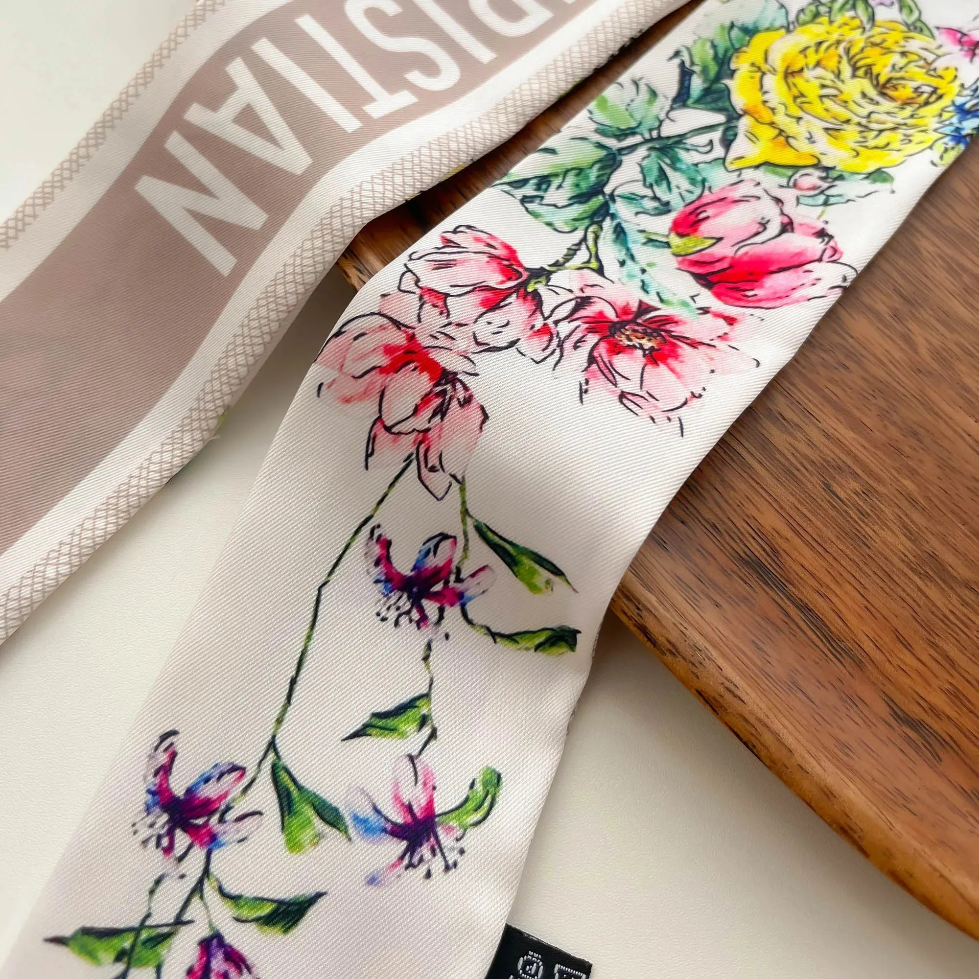 New Twill Silk Scarf D Home Silk Scarf Tied Bag Ribbon Headband High-end Gift