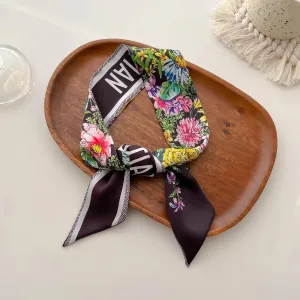 New Twill Silk Scarf D Home Silk Scarf Tied Bag Ribbon Headband High-end Gift