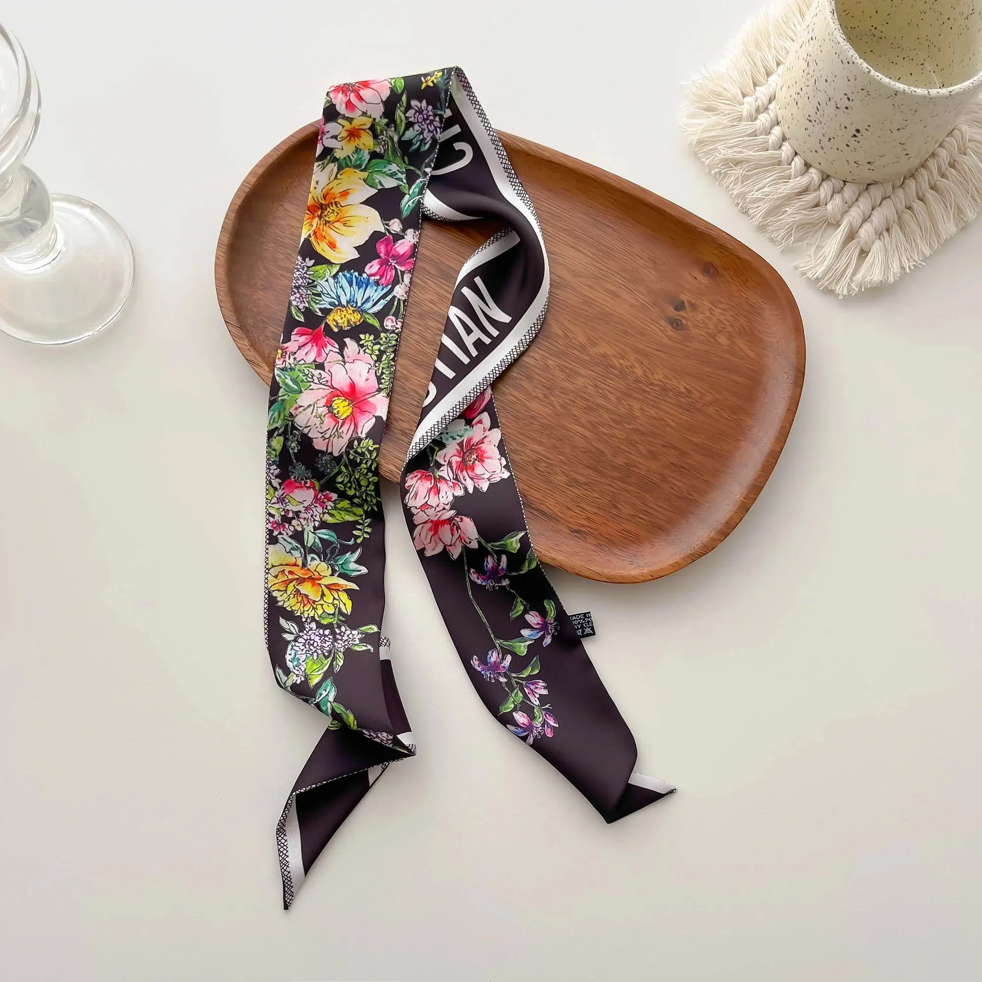 New Twill Silk Scarf D Home Silk Scarf Tied Bag Ribbon Headband High-end Gift
