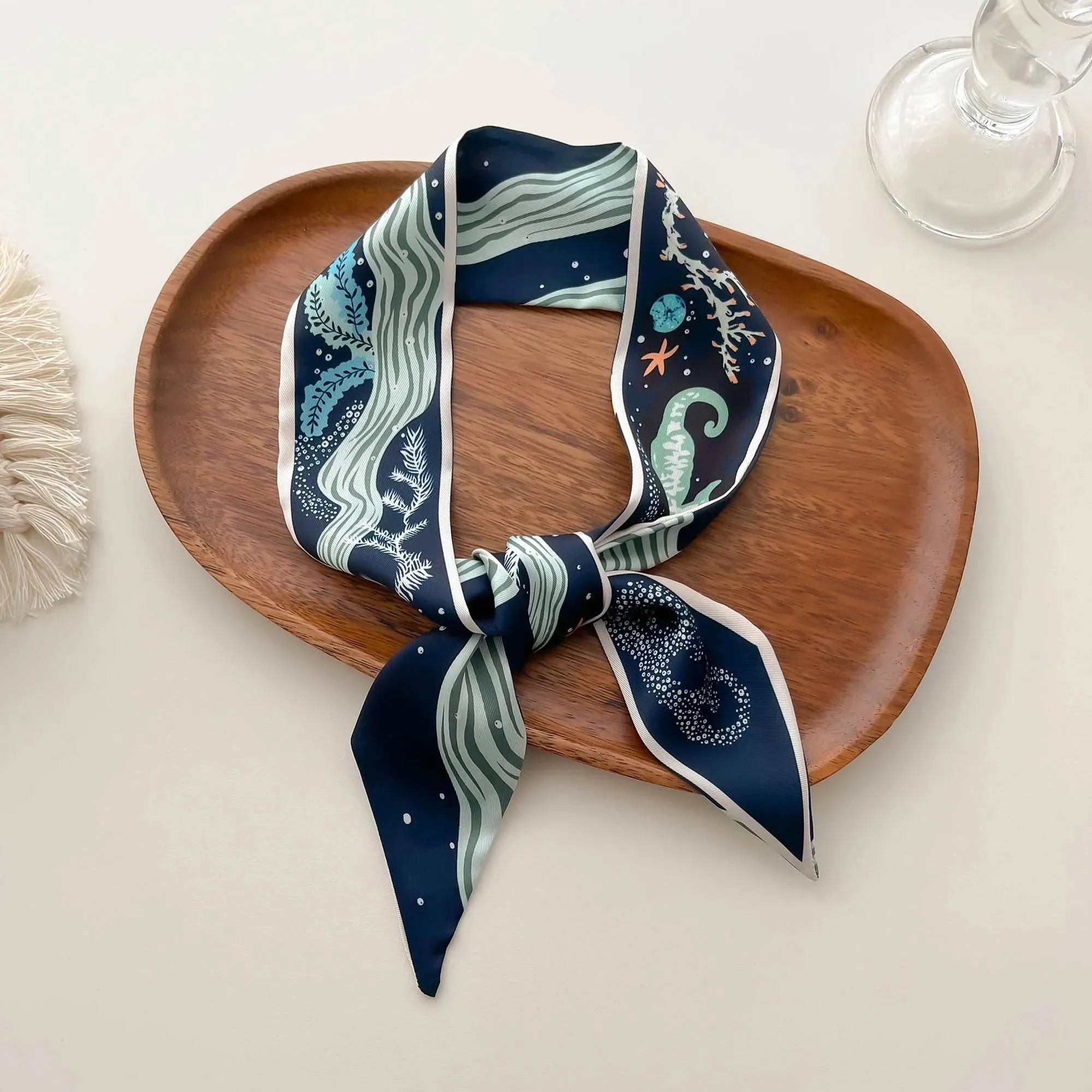 New Twill Silk Scarf D Home Silk Scarf Tied Bag Ribbon Headband High-end Gift