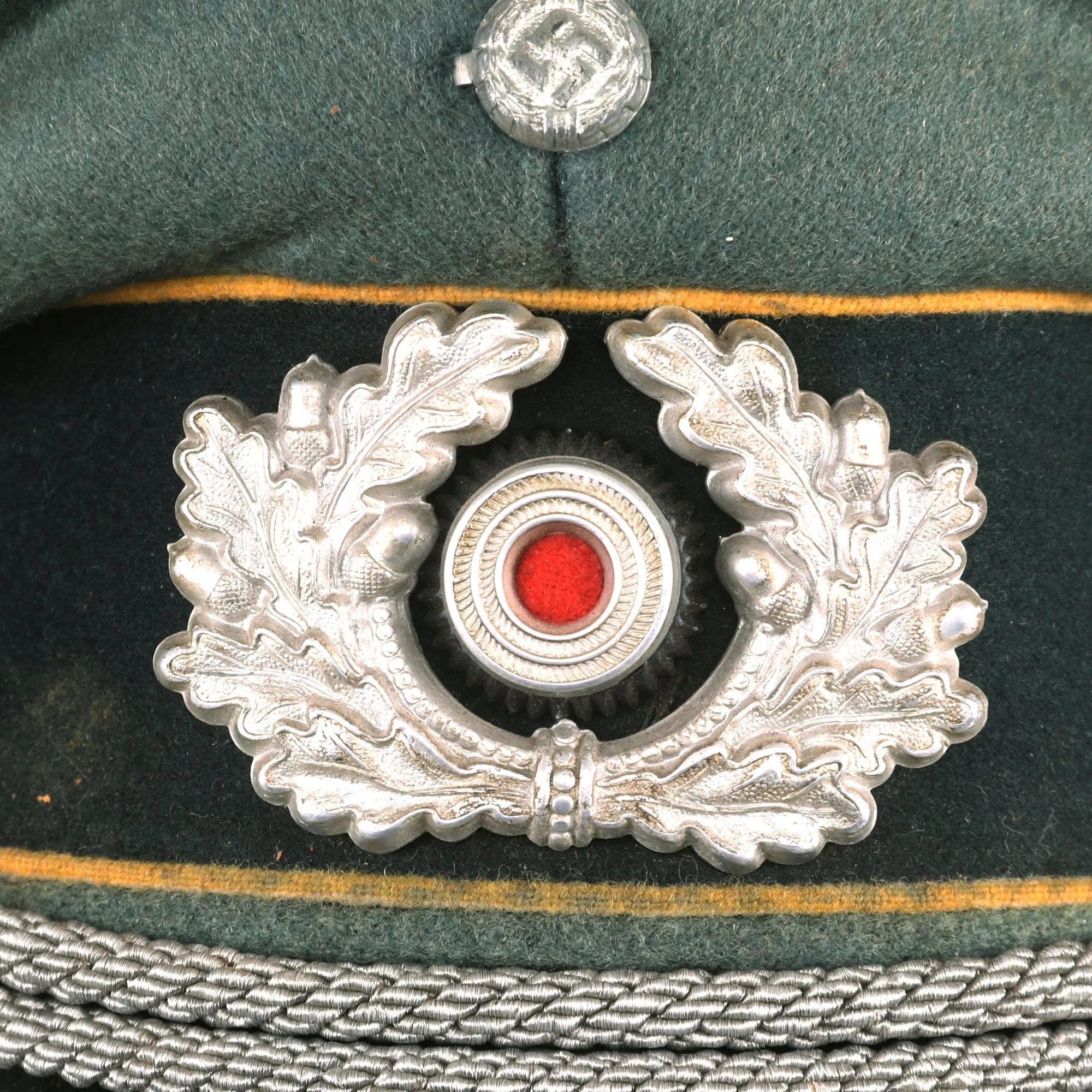 Original German WWII Heer Cavalry Officers Schirmmütze Visor Crush Cap by H. Hanrath of Münster