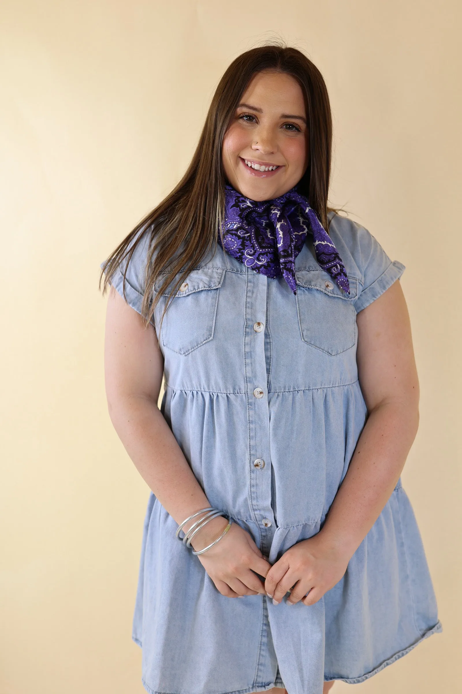 Paisley Wild Rag in Purple and Black