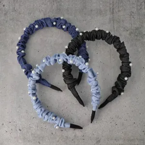 Pearly Ruffle Denim Headband