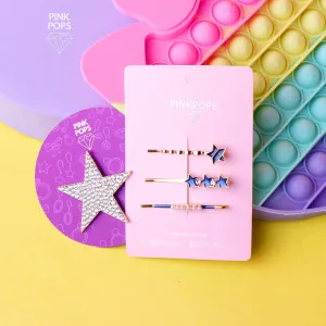 Pink Pops Crystal Star Hair Clip Set 4-16