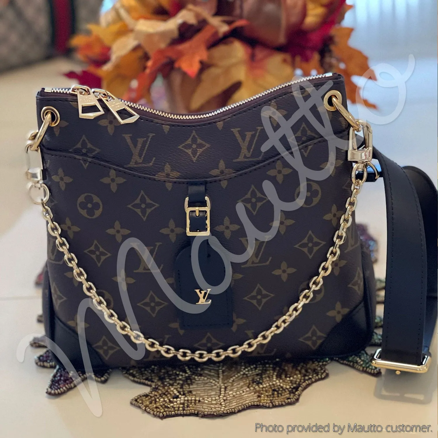 Rolo Chain with Diamond Cut Accents, Gold-tone Finish - 3/8 inch (9mm) Wide Luxury Chain Strap - Handle to Crossbody Lengths