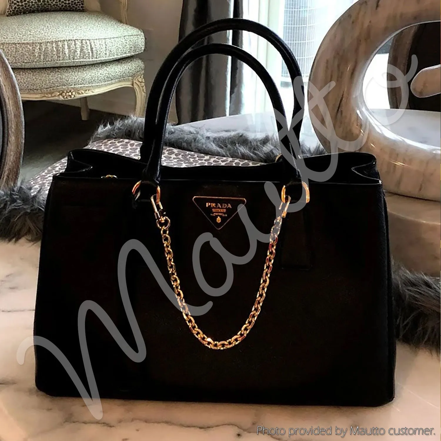 Rolo Chain with Diamond Cut Accents, Gold-tone Finish - 3/8 inch (9mm) Wide Luxury Chain Strap - Handle to Crossbody Lengths