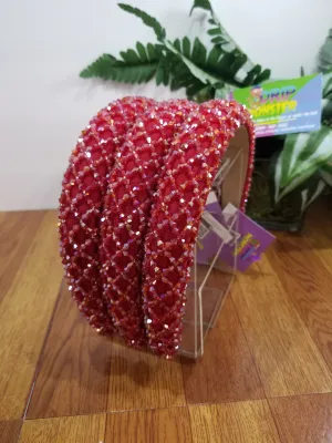 “Ruby Red" Fashion Beaded Crystal Hair Accessory