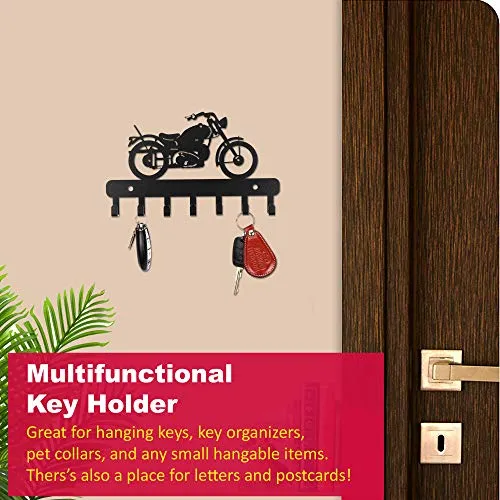 Sehaz Artworks Decorative Metal Wall Hooks for Keys | 7 Hook Bike Wall Rack | Hooks Rack/Holder for Kitchen Utensil | Wall Mounted Key Holder Key Rack Key Hanger | Bathroom Towel Hooks | Hat Rack