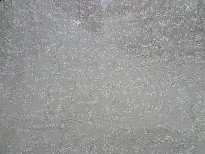 silk chiffon embroidery~vines &amp; flowers