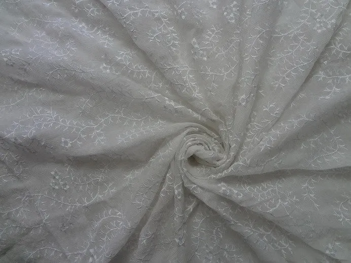 silk chiffon embroidery~vines &amp; flowers