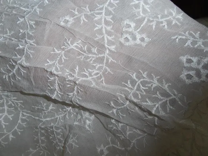 silk chiffon embroidery~vines &amp; flowers