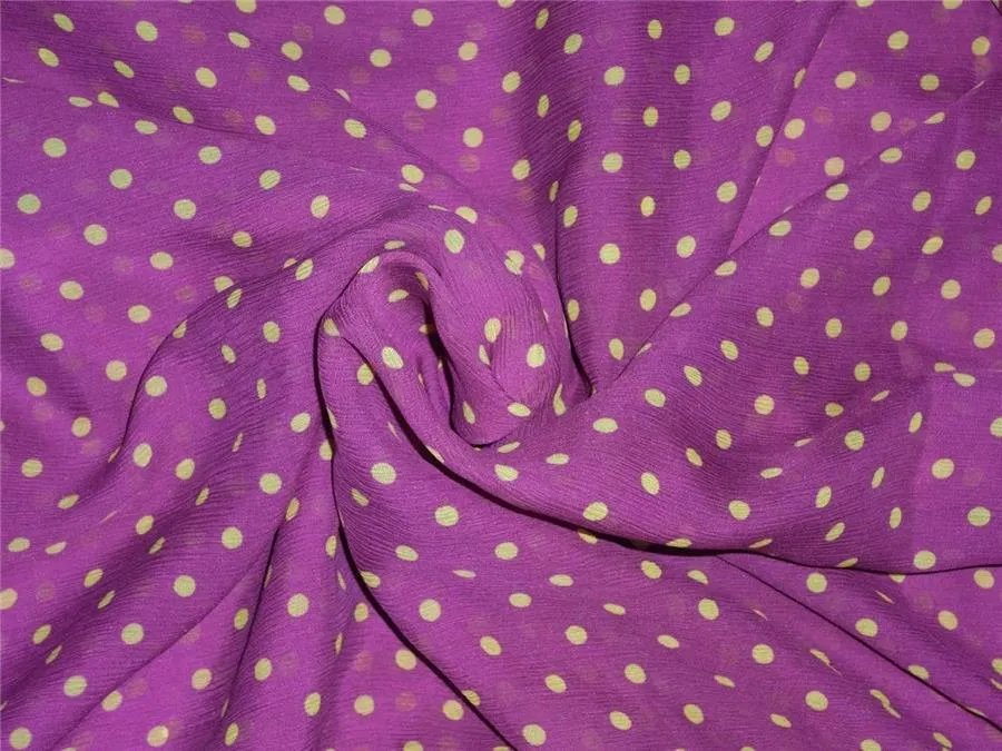 silk chiffon polka printed dusty lavender 54&quot; wide
