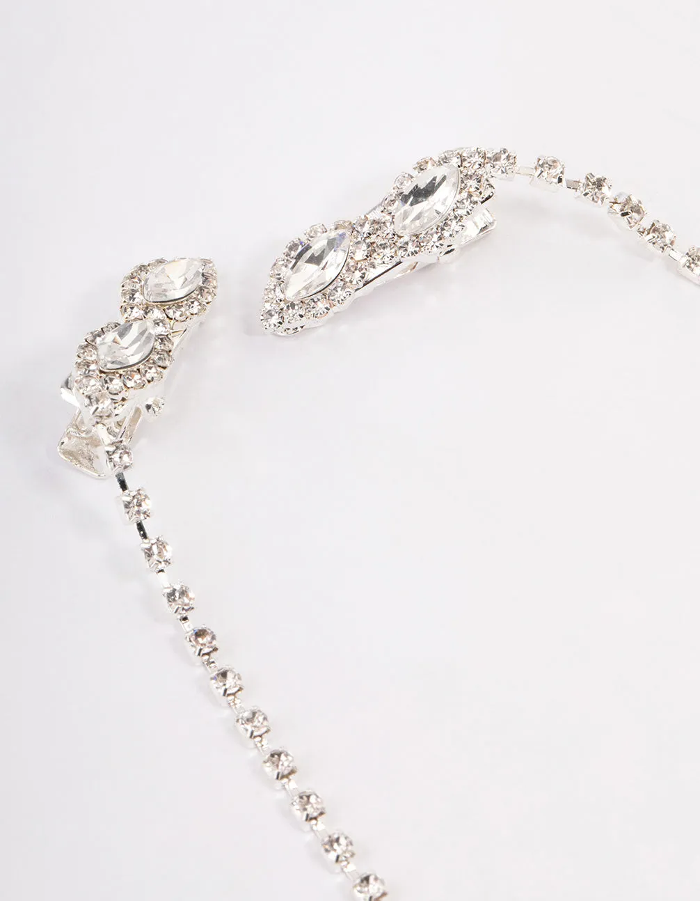 Silver Ice Crystal Diamante Hair Drape