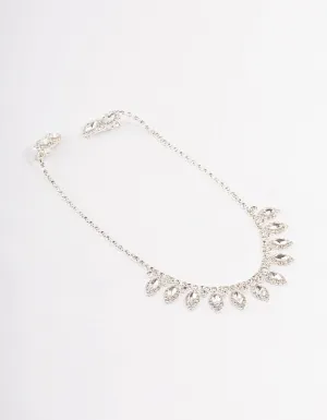 Silver Ice Crystal Diamante Hair Drape