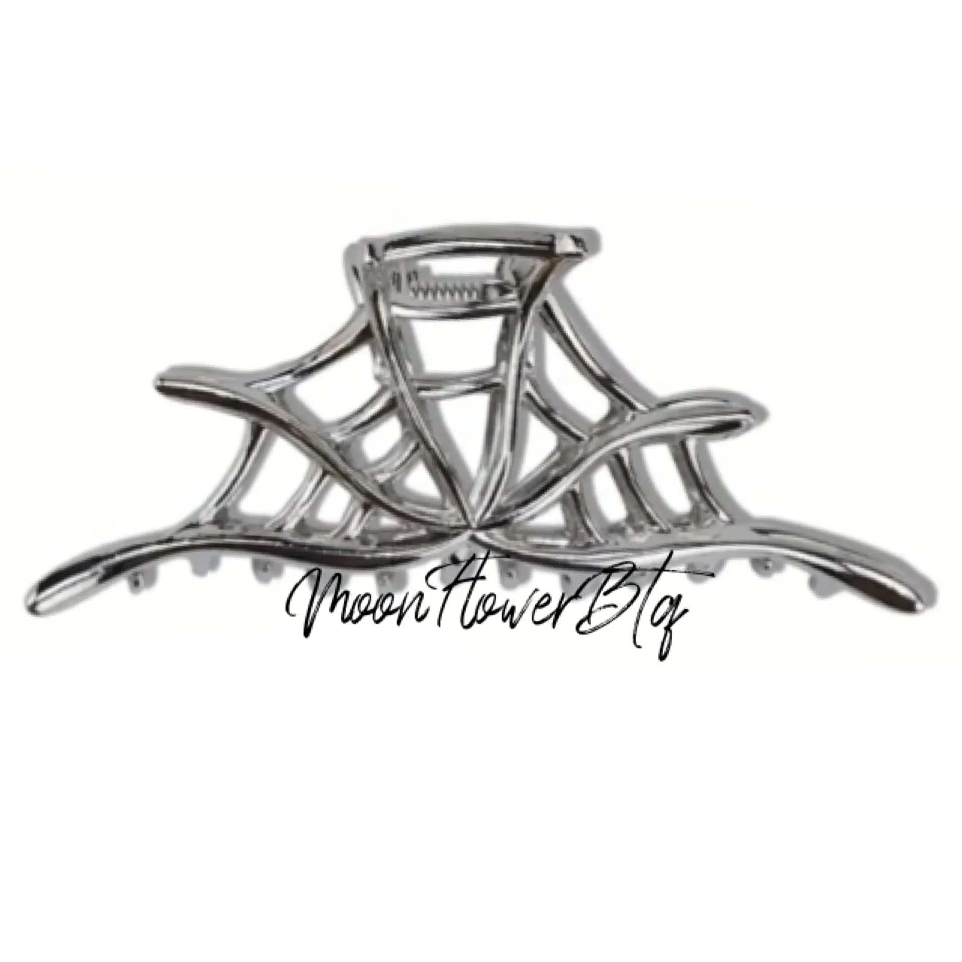 Silver Metal Spiderweb Hair Clip