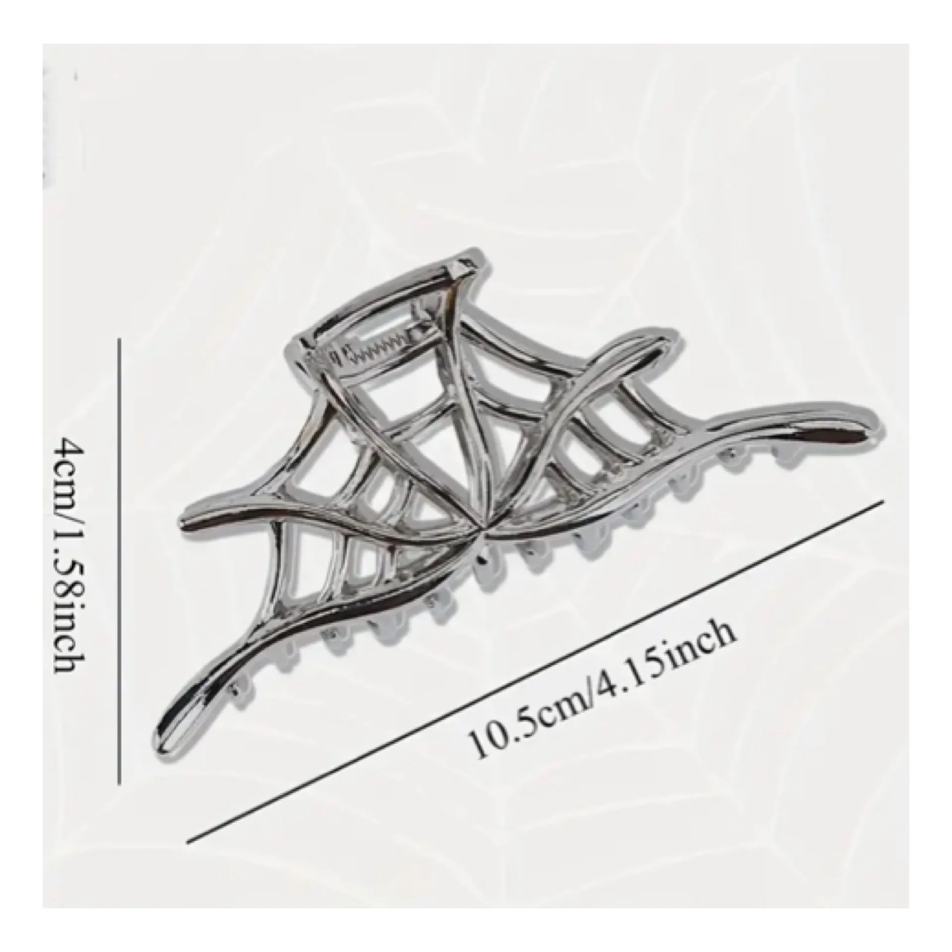 Silver Metal Spiderweb Hair Clip