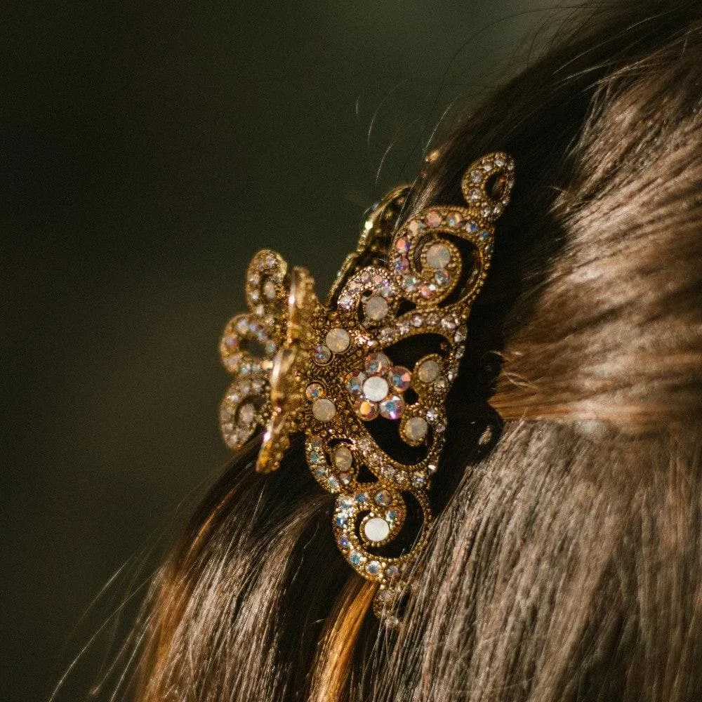 Small Crystal Crown Hair Claw Clip