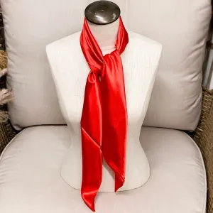 Solid Colored Poly Scarf in Red