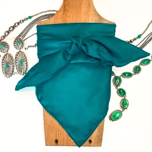 Solid Silk Wild Rag in Aqua