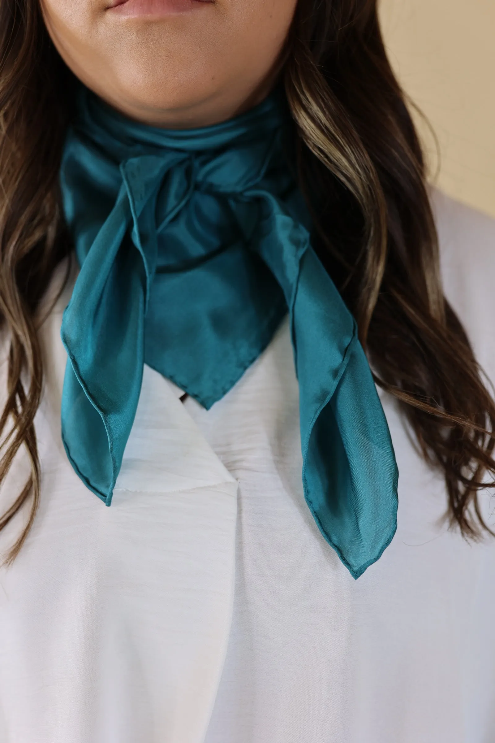 Solid Silk Wild Rag in Aqua