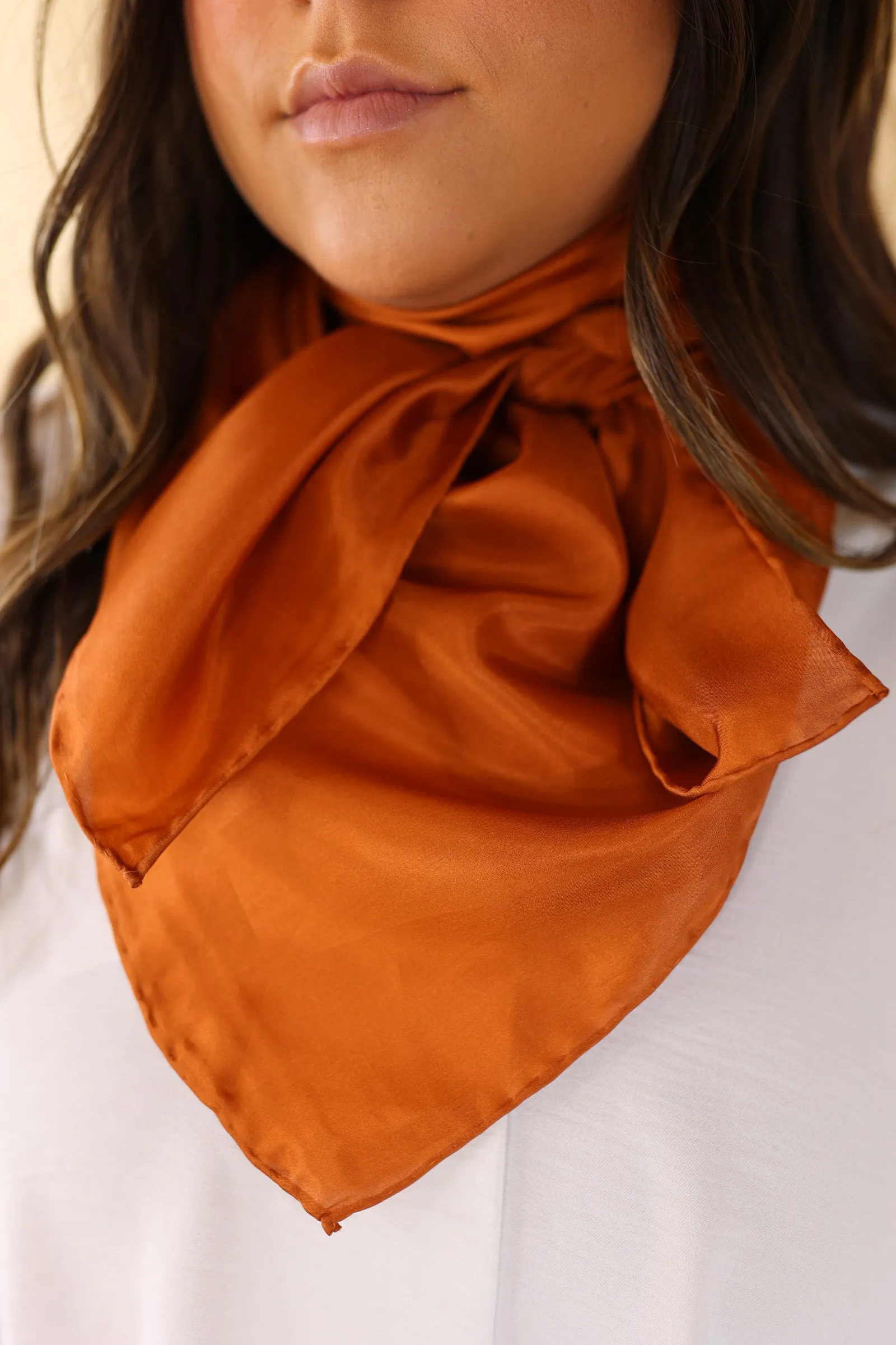 Solid Silk Wild Rag in Copper