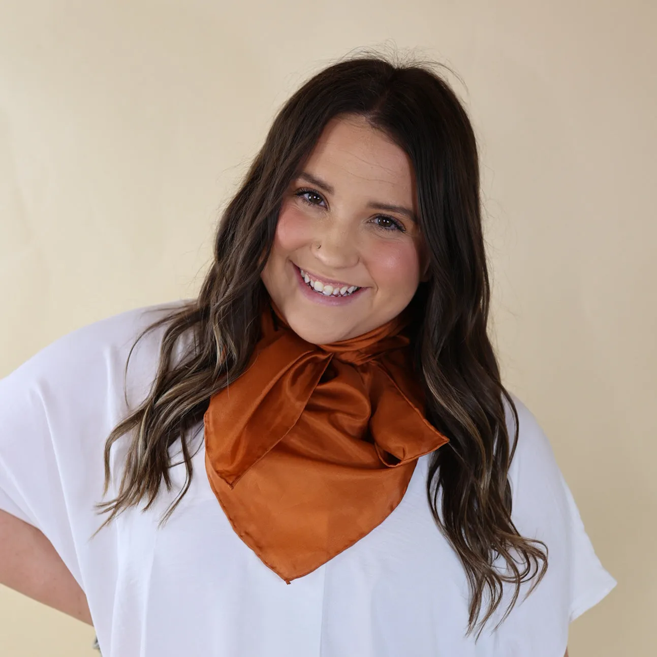 Solid Silk Wild Rag in Copper